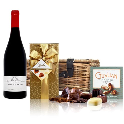 Les Violettes Cotes du Rhone 75cl Red Wine And Chocolates Hamper